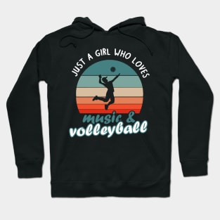 Girls sport volleyball music women team hobby Hoodie